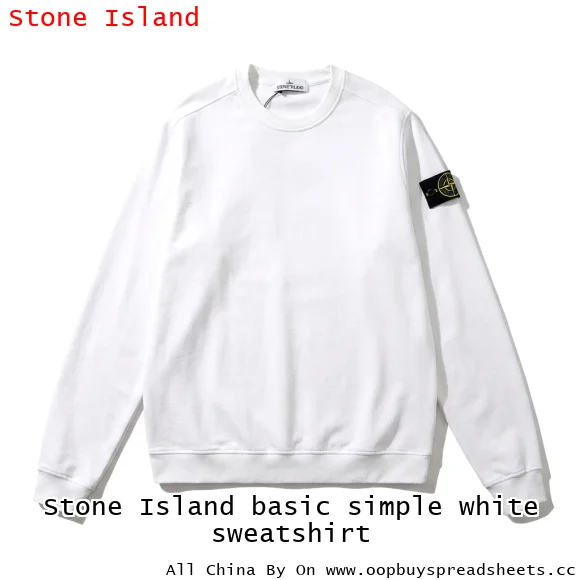 Stone Island basic simple white sweatshirt