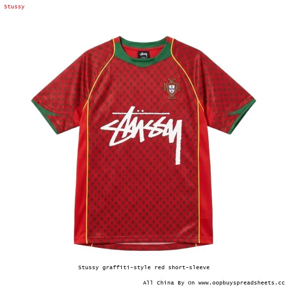 Stussy graffiti-style red short-sleeve