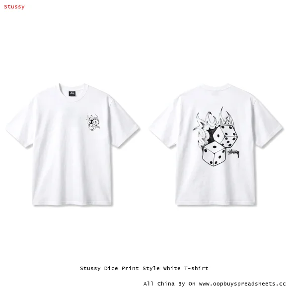Stussy Dice Print Style White T-shirt