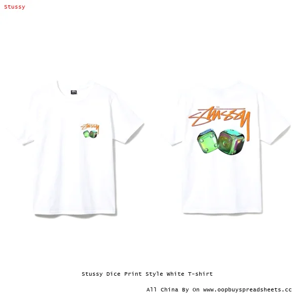 Stussy Dice Print Style White T-shirt