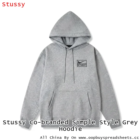 Stussy Co-branded Simple Style Grey Hoodie