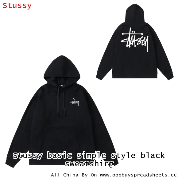 Stussy basic simple style black sweatshirt