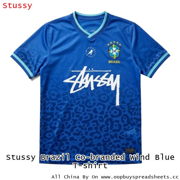 Stussy Brazil Co-branded Wind Blue T-shirt