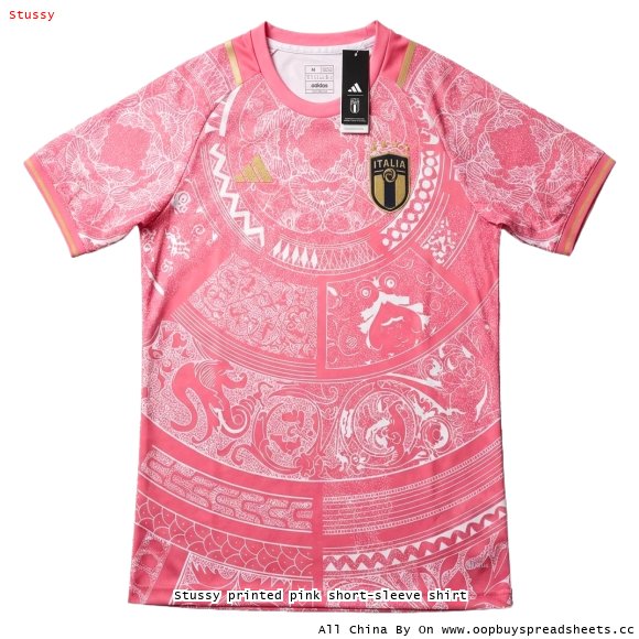 Stussy printed pink short-sleeve shirt
