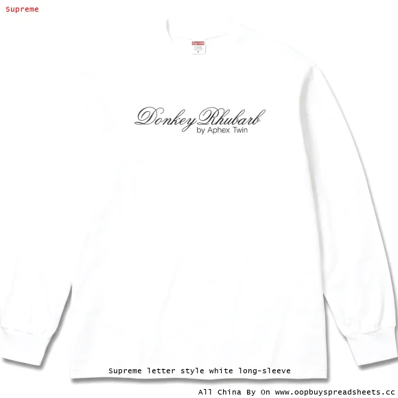 Supreme letter style white long-sleeve