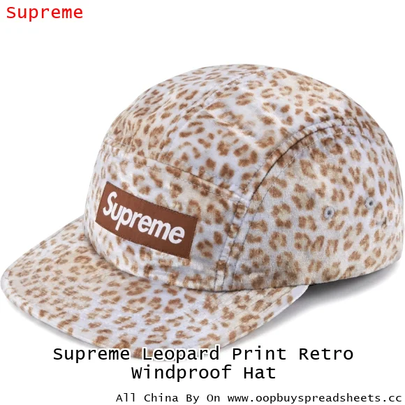Supreme Leopard Print Retro Windproof Hat