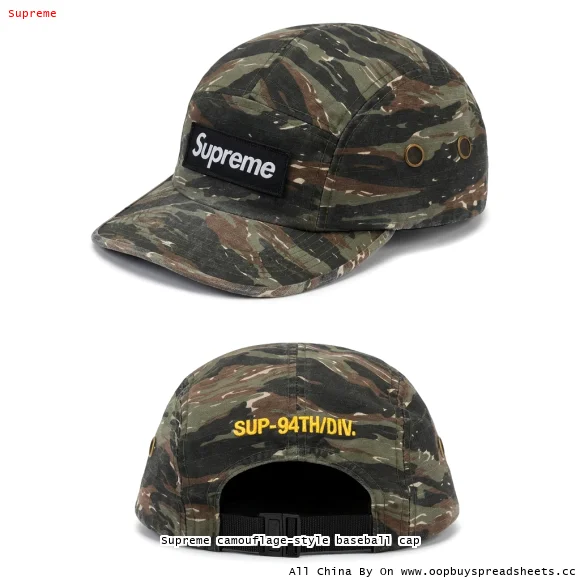 Supreme camouflage-style baseball cap