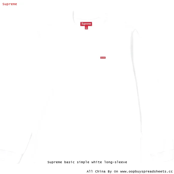 Supreme basic simple white long-sleeve