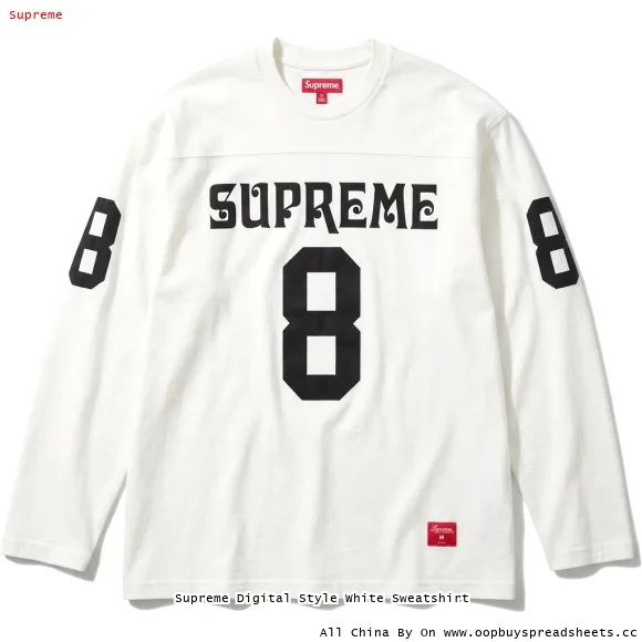 Supreme Digital Style White Sweatshirt