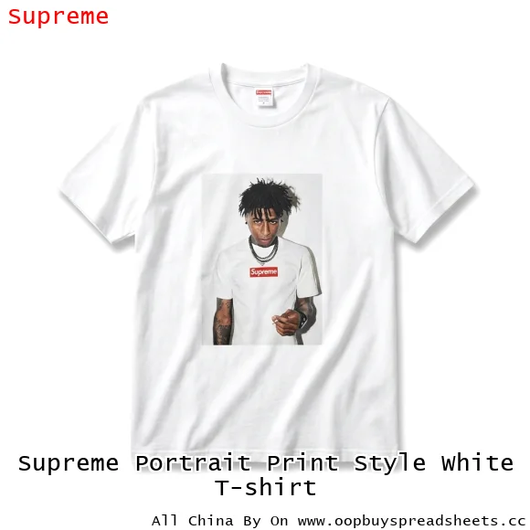 Supreme Portrait Print Style White T-shirt