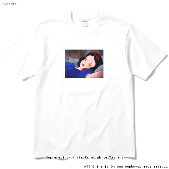 Supreme Snow White Print White T-shirt