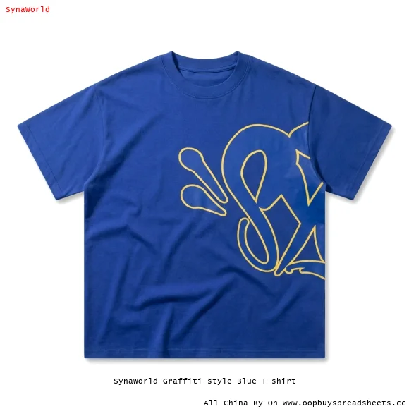 SynaWorld Graffiti-style Blue T-shirt