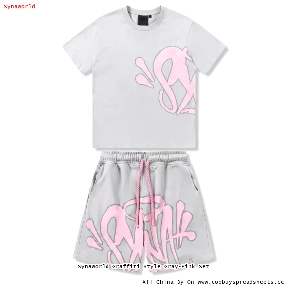 SynaWorld Graffiti Style Gray-Pink Set