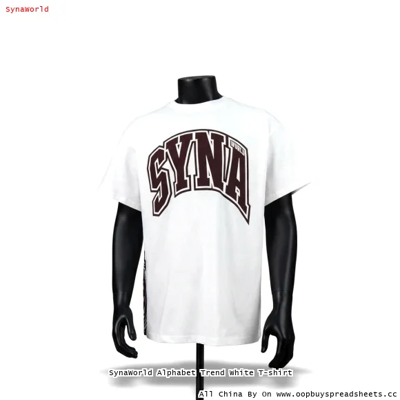 SynaWorld Alphabet Trend White T-shirt