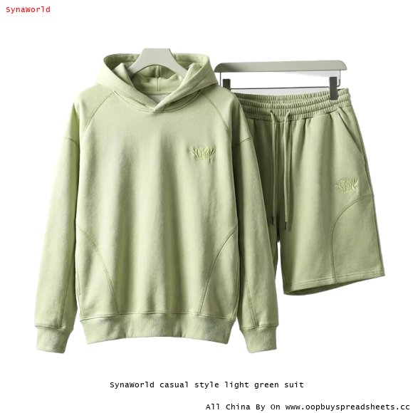 SynaWorld casual style light green suit