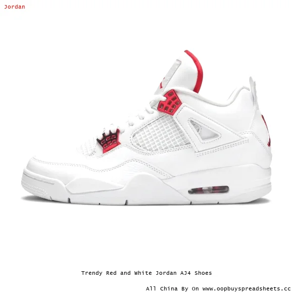 Trendy Red and White Jordan AJ4 Shoes