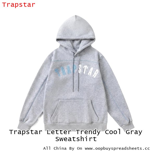 Trapstar Letter Trendy Cool Gray Sweatshirt