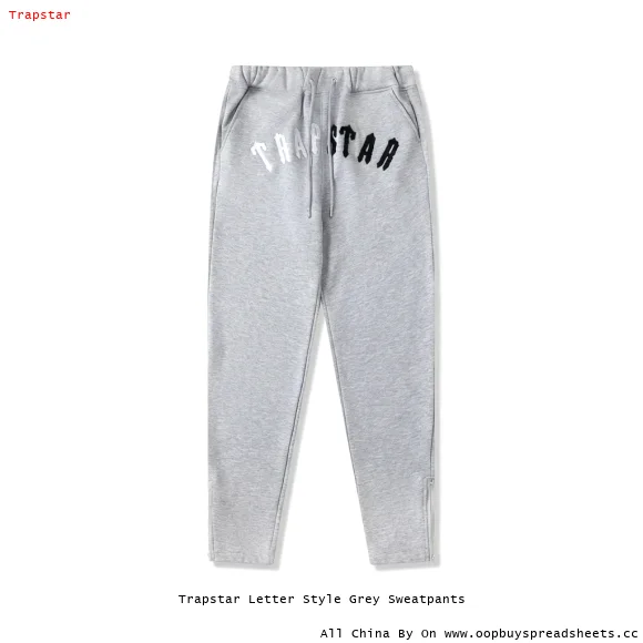 Trapstar Letter Style Grey Sweatpants