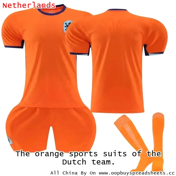 The orange sports suits of the Dutch team.