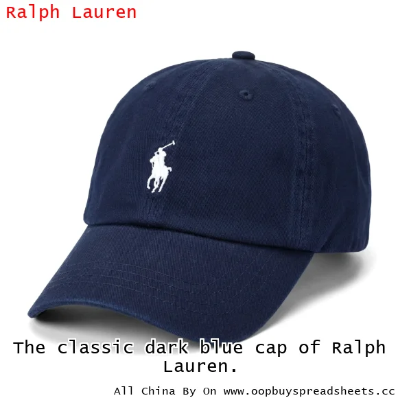 The classic dark blue cap of Ralph Lauren.