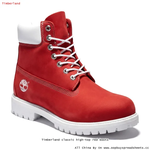 Timberland classic high-top red boots