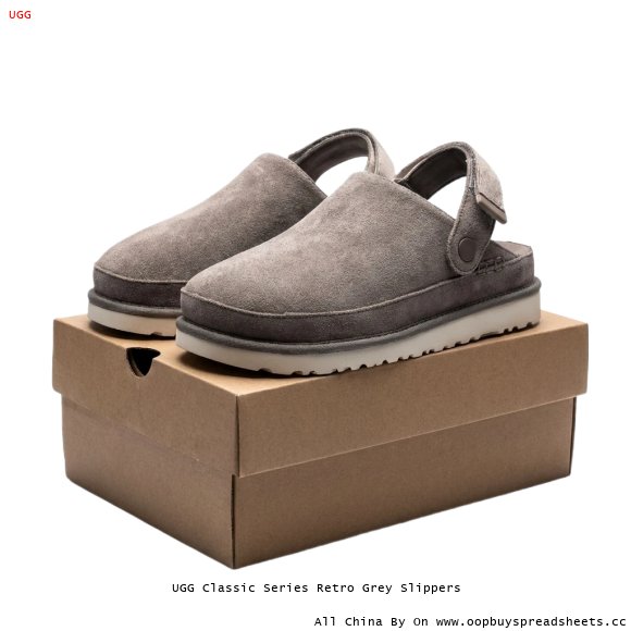 UGG Classic Series Retro Grey Slippers