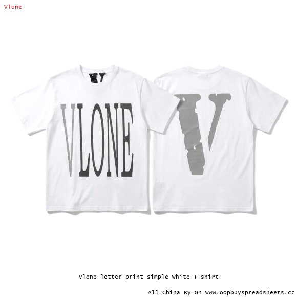 Vlone letter print simple white T-shirt