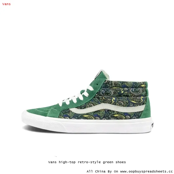 Vans high-top retro-style green shoes