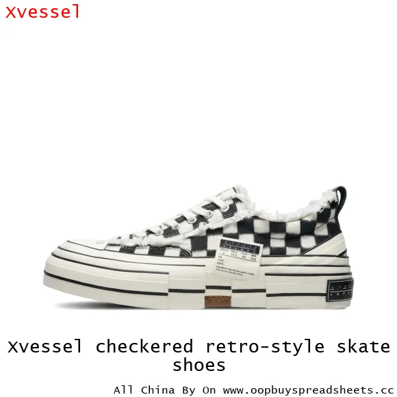 Xvessel checkered retro-style skate shoes
