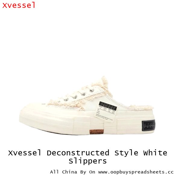 Xvessel Deconstructed Style White Slippers