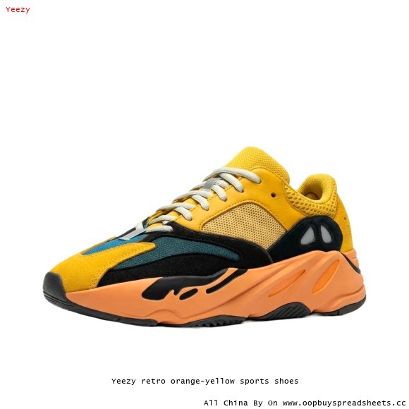 Yeezy retro orange-yellow sports shoes