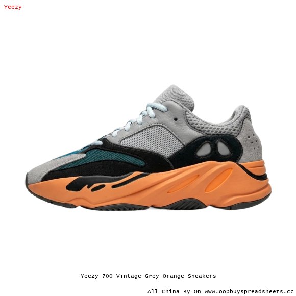 Yeezy 700 Vintage Grey Orange Sneakers