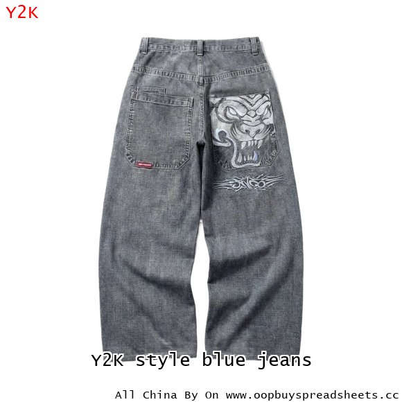 Y2K style blue jeans