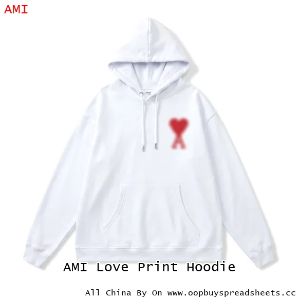 AMI Love Print Hoodie