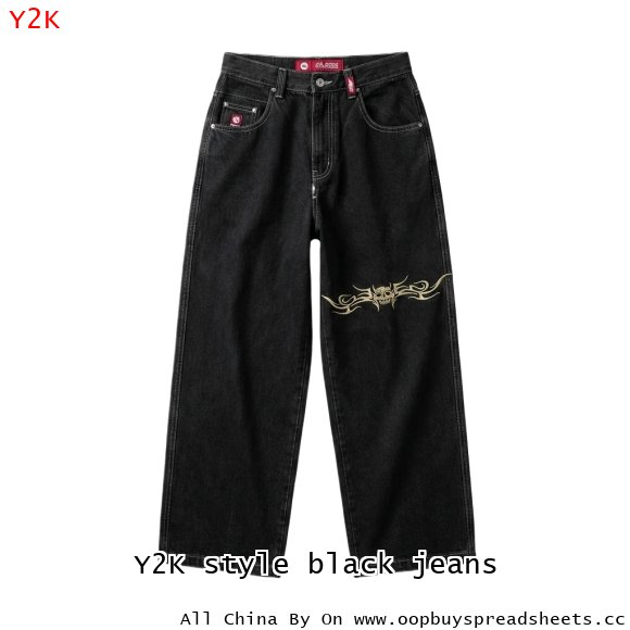 Y2K style black jeans