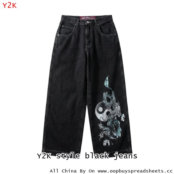 Y2K style black jeans