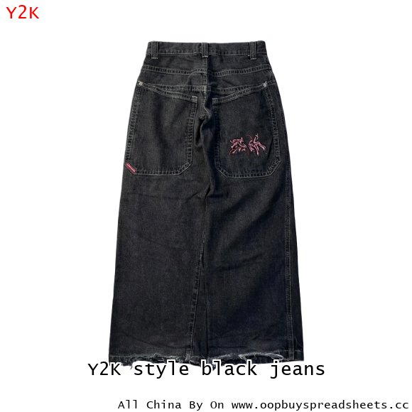 Y2K style black jeans
