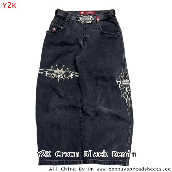 Y2K Crown Black Denim