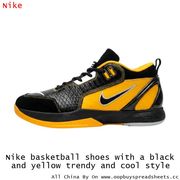 Nike basketball shoes with a black and yellow trendy and cool style