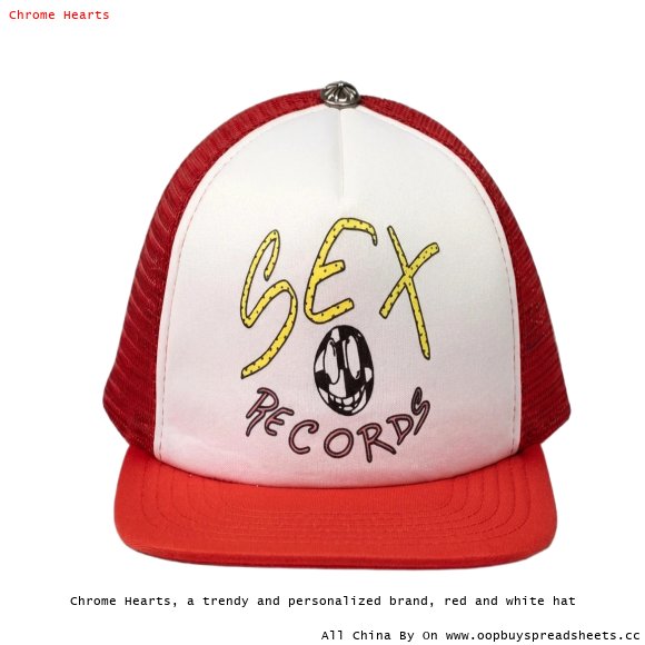 Chrome Hearts, a trendy and personalized brand, red and white hat