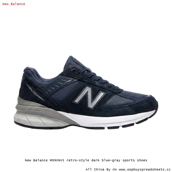 New Balance M990NV5 retro-style dark blue-gray sports shoes