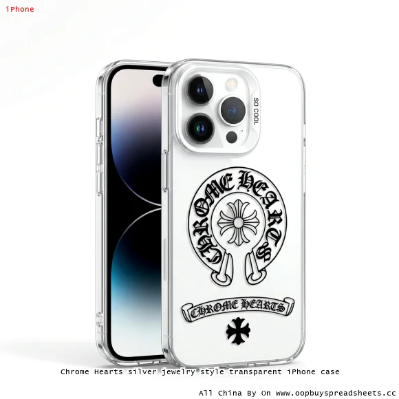 Chrome Hearts silver jewelry style transparent iPhone case
