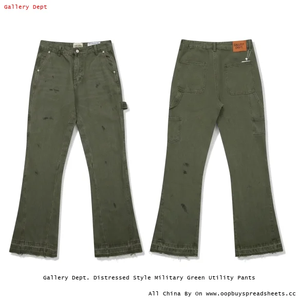 Gallery Dept. Distressed Style Military Green Utility Pants