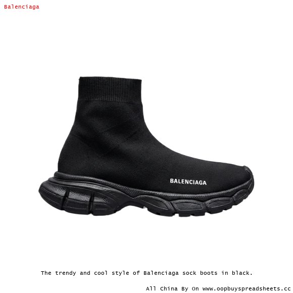 The trendy and cool style of Balenciaga sock boots in black.