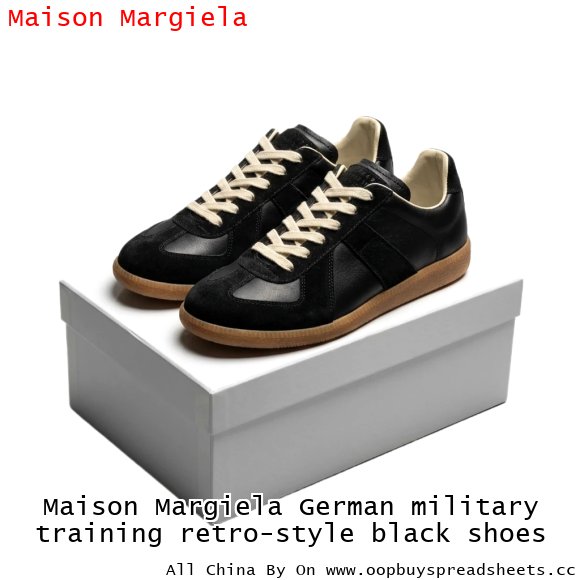 Maison Margiela German military training retro-style black shoes