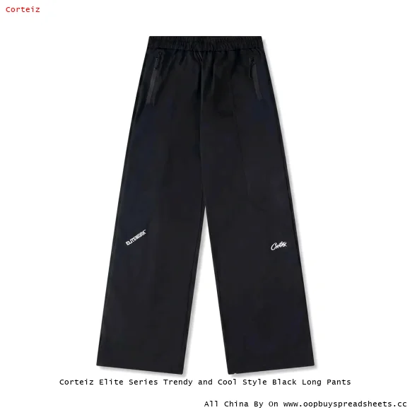 Corteiz Elite Series Trendy and Cool Style Black Long Pants