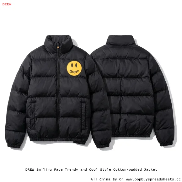 DREW Smiling Face Trendy and Cool Style Cotton-padded Jacket