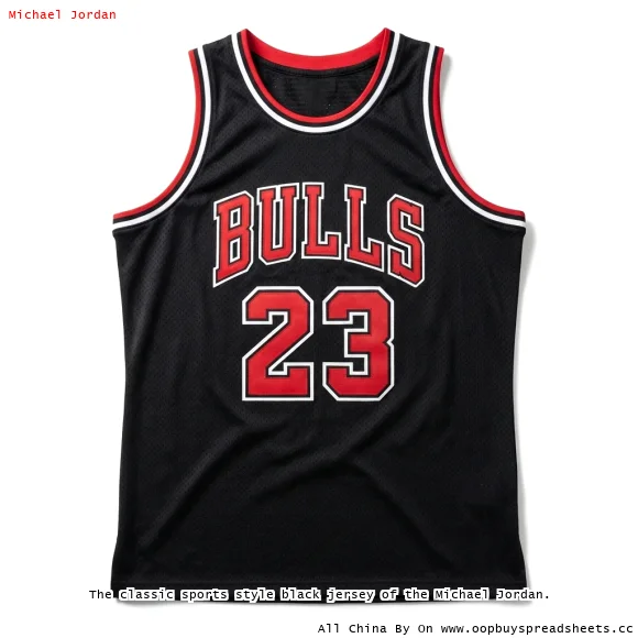 The classic sports style black jersey of the Michael Jordan.