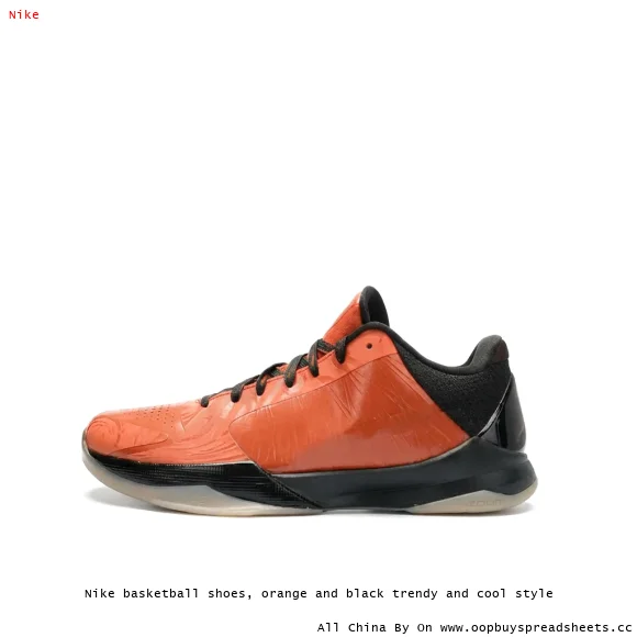 Nike basketball shoes, orange and black trendy and cool style