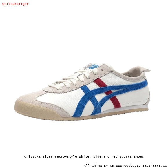 Onitsuka Tiger retro-style white, blue and red sports shoes